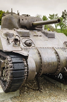 Normandy Prints: World War II tank at Omaha Beach, Normandy, France