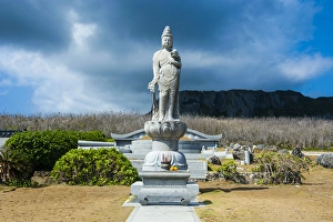 World War Ii Prints: Worldwar II memorial at the Banzai Cliffs in Saipan, Northern Marianas, Central Pacific