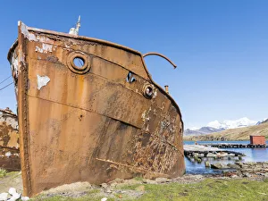 Ship Prints: Wreck of the Dias in Grytviken. Grytviken Whaling Station in South Georgia
