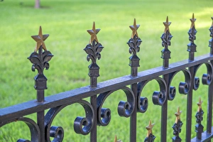 Golden Prints: Wrought iron fence, State Capitol building, Austin, Texas, USA