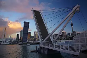 Wynyard Crossing bridge between Viaduct Harbour and Wynyard Quarter, Auckland waterfront
