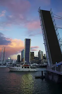 Wynyard Crossing bridge between Viaduct Harbour and Wynyard Quarter, Auckland waterfront