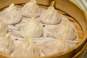 Shanghai Prints: Xiao long bao (steamed dumpling) in Chenghuang Miao (City God Temple) Shanghai, China