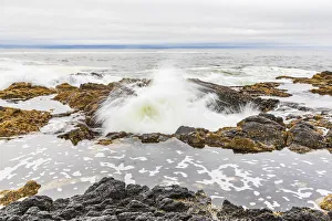 Rocky Coast Prints: Yachats, Oregon, USA. Thors Well on the Oregon coast