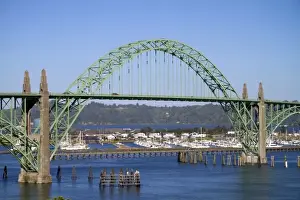 Lincoln County Prints: Yaquina Bay Bridge spanning the Yaquina Bay south of Newport, Oregon, USA