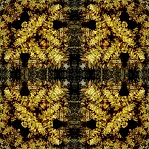 Kaleidoscope Prints: Yellow fern abstract