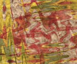 Abstract Prints: Yellow, green and red abstract