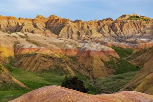 Badland Prints: Yellow Mounds Overlook in Badlands National Park, South Dakota, USA