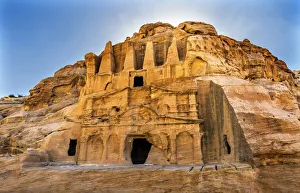 Hiking Prints: Yellow Obelisk Tomb Bab el-siq Triclinium Outer Siq Canyon Hiking To Entrance Into
