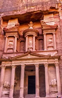 Sandstone Prints: Yellow Treasury in Morning Becomes Rose Red in Afternoon Siq Petra Jordan Petra Jordan