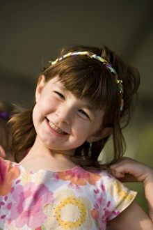 Innocent Prints: A young girl (AGE 5) at the Quechee Balloon Festival, Quechee, Vermont. (MR)