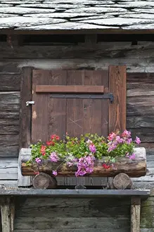 Chalet Prints: Zermatt, Switzerland. Historic district of Zermatt with old houses