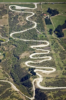 Zigzag Road to the Remarkables Ski Field, Queenstown, South Island, New Zealand - aerial