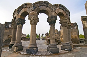 Armenia Prints: Zvarnots Cathedral, UNESCO World Heritage Site, Zvartnots, Armenia